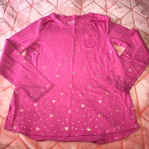 Heart patterned long sleeve shirt